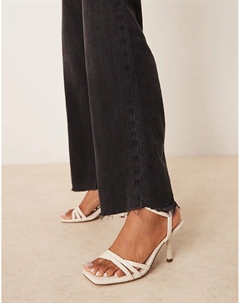 Сандалии Honey на среднем каблуке в кремово-белом цвете Asos design