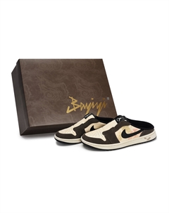 Сандалии Air 1 с закрытым носком, износостойкие, мужские, черные, белые, коричневые Jordan