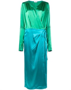 Attico атласное платье с запахом 2 зеленый Attico