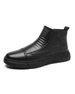 Ботинки из хлопка, ботильоны, прибл. 4 см, мужские, Black (Fleece-Lined) Mulinsen