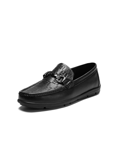 Туфли-лодочки в деловом минималистичном стиле из коровьей кожи с удобной резиновой подошвой, Black Pattern 55 Hla