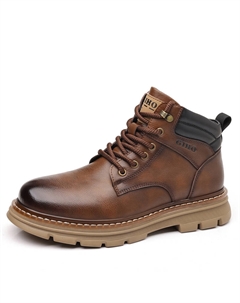 Короткие утепленные ботинки Martin Boots из овчины для мужчин, Brown Giho