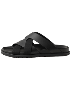 HERMES Тапочки-слайды мужские черные Hermès