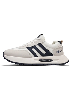 Нескользящие, износостойкие, легкие повседневные низкие туфли для мужчин бежево-синего цвета Binary