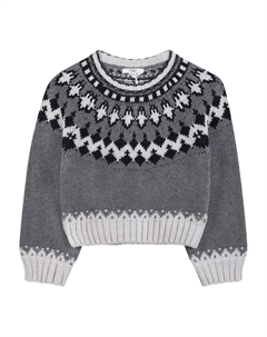 Укороченный свитер с узором, серый Chloé kids