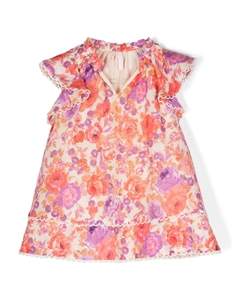 Платье Raie с цветочным принтом, фиолетовый Zimmermann kids