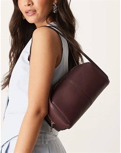 Сумка-котелок с текстурой на плечо бордового цвета Asos design