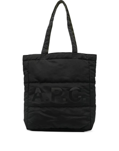 Стеганая сумка-тоут с логотипом, черный A.p.c.