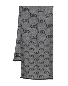 Шарф с монограммой, черный Liu jo