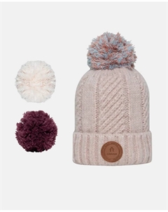 Розовая шапка с тремя съемными помпонами: розовым, белым и фиолетовым, розовый Cabaïa