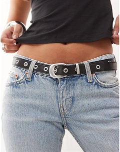 Ремень с люверсами черного цвета Weekday