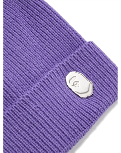 Шапка бини в рубчик с логотипом, фиолетовый A bathing ape®