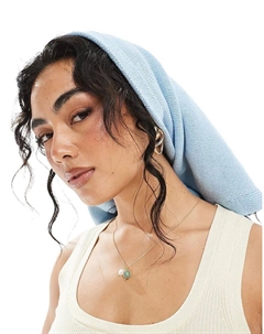 Вязаный платок с квадратным вырезом светло-голубого цвета Asos design