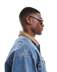 Овальные очки в стиле преппи черепахового цвета с бордовыми линзами Asos design