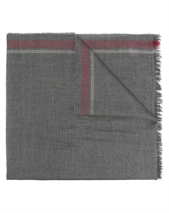 Шарф с бахромой и полосками, серый Brunello cucinelli