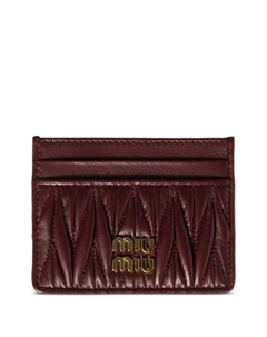Стеганый картхолдер, красный Miu miu