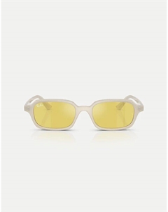 Солнцезащитные очки Zuri прямоугольной формы с желтыми зеркальными линзами в облачно-теплом белом цвете Ray-ban®