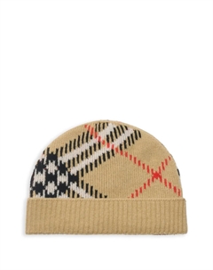 Жаккардовая шапка бини в клетку, нейтральный Burberry