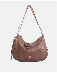 Сумка через плечо из фантазийной ткани на молнии, серо-коричневый Volum