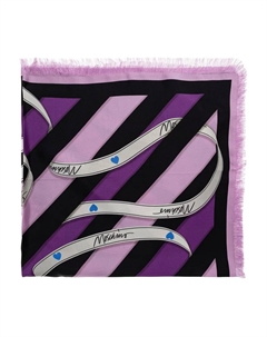 Шелковый платок в полоску, фиолетовый Moschino