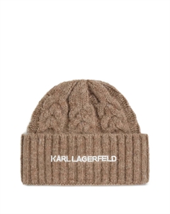 Шапка бини K/Essential фактурной вязки, коричневый Karl lagerfeld