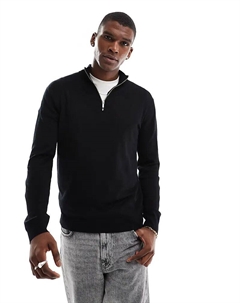 Черный свитер с застежкой-молнией 1/4 Only & sons