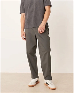 Брюки-карроты темно-серого цвета Asos design