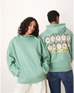 Толстовка унисекс с капюшоном оверсайз Disney Pixar с принтом Базза Лайтера из «Истории игрушек» зеленого цвета Asos design