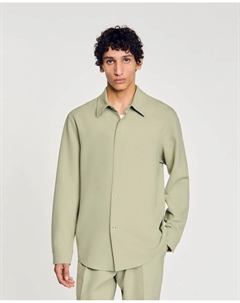 Мужская рубашка с длинным рукавом, хаки Sandro