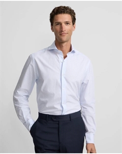 Мужская светло-голубая рубашка в мелкую полоску, синий Silbon