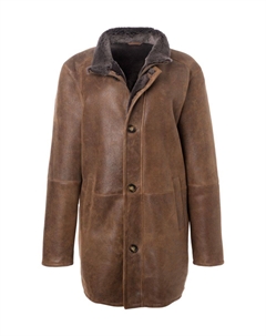 Однобортное пальто из овчины Made For Generations, цвет Antique Camel Wolfie furs