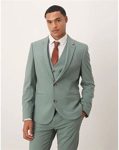 Узкий пиджак зеленого цвета Asos design