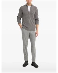 Кардиган с текстурированной отделкой и застежкой-молнией на воротнике, серый Gant