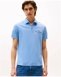 Мужская матовая поло с коротким рукавом, светло-голубой Tommy hilfiger