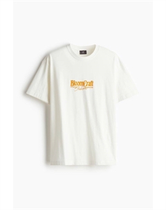 Футболка с принтом свободного кроя, белый H&m