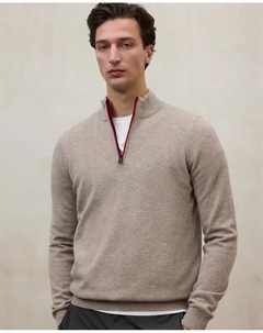 Мужская толстовка с высоким воротником и молнией, бежевый Ecoalf