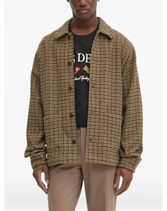 Шерстяная рубашка с узором «гусиная лапка», коричневый Les deux