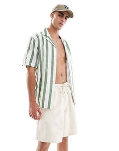 Текстурированные шорты на завязках цвета экрю — часть комплекта Pull & bear