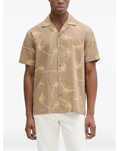 Рубашка с короткими рукавами и принтом в виде листьев, коричневый Liu jo