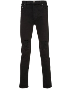Джинсы кроя слим с потертой отделкой, черный Christian dada