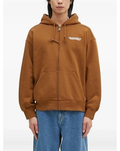 Толстовка с капюшоном на молнии с логотипом, коричневый Carhartt wip
