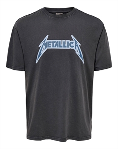 Мужская футболка с коротким рукавом из хлопка свободного кроя, серый Only & sons