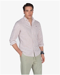 Мужская рубашка приталенная в полоску, пастельно-розовый Harper & neyer