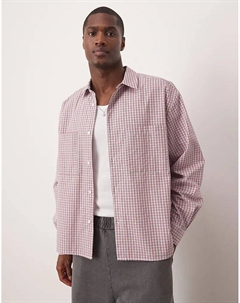 Рубашка свободного кроя в клетку красного цвета Asos design