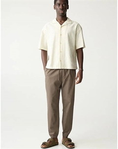 Брюки-джоггеры из текстурированной ткани цвета хаки Pull & bear