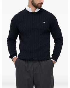 Хлопковый свитер с круглым вырезом, синий Gant