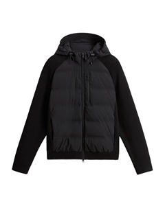 Стеганое пальто с трикотажными панелями, черный Woolrich