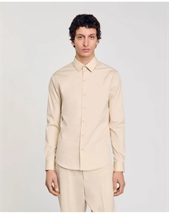 Мужская однотонная рубашка, бежевый Sandro