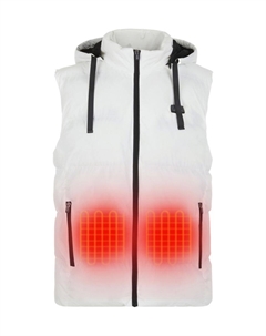 Жилет с капюшоном и подогревом, белый Helios