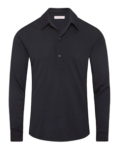 Рубашка-поло с длинными рукавами из мериносовой шерсти, синий Orlebar brown